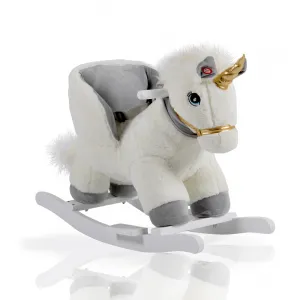 Κουνιστός Ξύλινος Μονόκερος Cangaroo Moni Toys Plush rocking animal Moon White | Παιδικά παιχνίδια στο Fatsules
