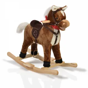 Κουνιστό Ξύλινο Αλογάκι χωρίς ρόδες Cangaroo Moni Toys Plush rocking animal horse Chipper | Παιδικά παιχνίδια στο Fatsules