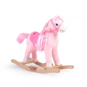 Κουνιστό Ξύλινο Αλογάκι Cangaroo Moni Toys Plush rocking animal horse Rose | Παιδικά παιχνίδια στο Fatsules