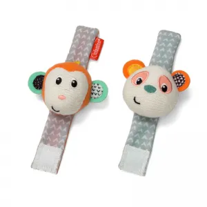 Κουδουνίστρες καρπού Infantino Wrist Rattles Monkey Panda | Παιδικά παιχνίδια στο Fatsules
