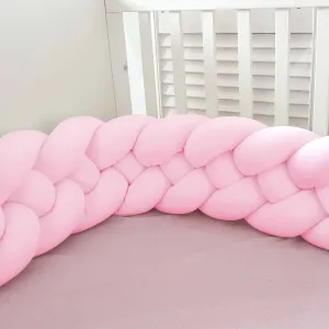 Πάντα-πλεξούδα βελουτέ Baby Oliver τετραπλή 200x24cm Ροζ | Προίκα Μωρού στο Fatsules