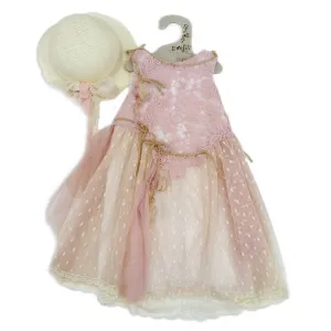 By Erofili Βαπτιστικό φόρεμα με πουά φούστα Ροζ | Γάμος - Βάπτιση στο Fatsules