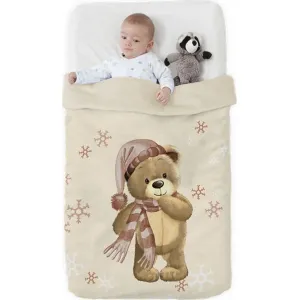 Ισπανική βελουτέ κουβέρτα Manterol Baby Vip 100x140cm 525 C07 Beige | Προίκα Μωρού - Λευκά είδη στο Fatsules
