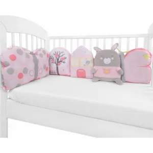 Πάντα κρεβατιού - διακοσμητικά μαξιλαράκια 5 τεμ. Kikka Boo Pink Bunny | Προίκα Μωρού - Λευκά είδη στο Fatsules