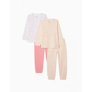 Zippy 2 σετ πιτζάμες 'Bird Lovers' Ροζ Λευκό | Εσώρουχα - πυτζάμες για κορίτσια στο Fatsules