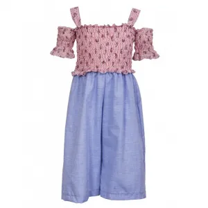 M&B Kid's Fashion Ολόσωμη φόρμα σφηκοφωλιά Ροζ-Μωβ | Φορέματα στο Fatsules