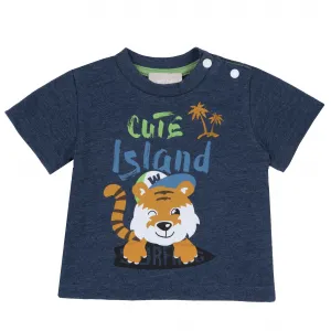 Chicco Κοντομάνικο μπλουζάκι "Cute Island" Μπλε | Βρεφικά 0-36 Μηνών στο Fatsules