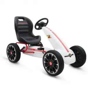 Αυτοκίνητο μονοθέσιο με πετάλια Cangaroo Go Cart Abarth 500 Assetto White | Παιδικά παιχνίδια στο Fatsules