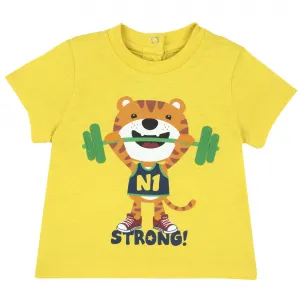 Chicco Βρεφικό κοντομάνικο μπλουζάκι Strong Κίτρινο | Βρεφικά Ρούχα - Όλα τα προιόντα στο Fatsules