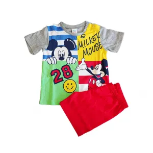 Disney Baby Mickey Mouse Παιδική πιτζάμα Ellepi Γκρι-Κόκκινο | Βρεφικά εσώρουχα - πυτζάμες στο Fatsules