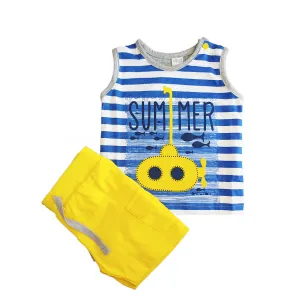 Ellepi Σύνολο-σετ κοντομάνικο-σορτσάκι Summer Γαλάζιο-Κίτρινο | Βρεφικά Ρούχα - Όλα τα προιόντα στο Fatsules