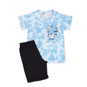 NEK Kids Wear Σύνολο-σετ με βερμούδα Γαλάζιο-Μαύρο | Σύνολα - Σετ στο Fatsules