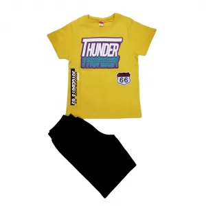 Joyce σετ μπλούζα και σορτς Thunder Κίτρινο Μαύρο | Παιδικά ρούχα στο Fatsules