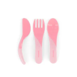 Σετ κουτάλι-μαχαίρι-πιρούνι Twistshake 6+Μηνών Pastel Pink | Βρεφανάπτυξη στο Fatsules