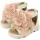 Babywalker Δερμάτινο σανδάλι με χειροποίητο λουλούδι Εκρού-Ροζ | Αγκαλιάς για κορίτσι στο Fatsules