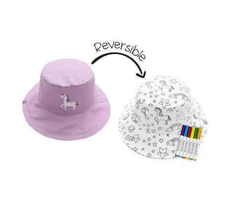 Καπέλο διπλής όψης FlapJackKids DIY Paint UPF50+ Unicorn | ΚΑΛΟΚΑΙΡΙΝΑ στο Fatsules
