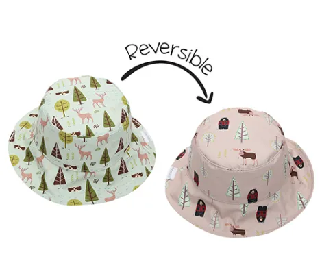 Καπέλο διπλής όψης FlapJackKids UPF 50+ Moose/Cottage | ΚΑΛΟΚΑΙΡΙΝΑ στο Fatsules