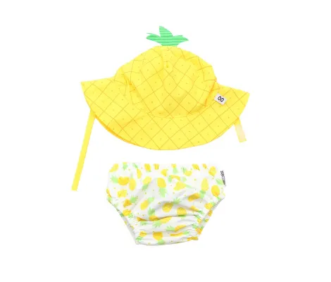 Σετ Μαγιό και Καπέλο UPF50 Zoocchini Ανανάς | Μαγιό για μωρά - Πόντσο - Πετσέτες Παραλίας - Καπέλα Με Ηλιακή Προστασία στο Fatsules