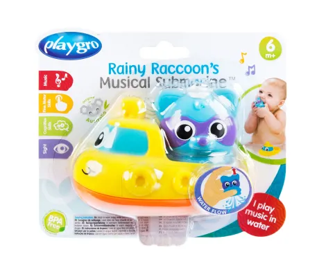 Μουσικό παιχνίδι μπάνιου Playgro Rainy Raccoon’s Musical Submarine | Παιδικά παιχνίδια στο Fatsules