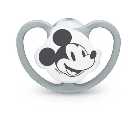 Πιπίλα Σιλικόνης NUK Space Disney Mickey 0-6 Μηνών Γκρι | Υγιεινή και Φροντίδα στο Fatsules