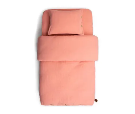 Σετ κούνιας 2 τεμ. Funna Baby παπλωματοθήκη & μαξιλαροθήκη Coral 110x150cm Pink | Προίκα Μωρού - Λευκά είδη στο Fatsules