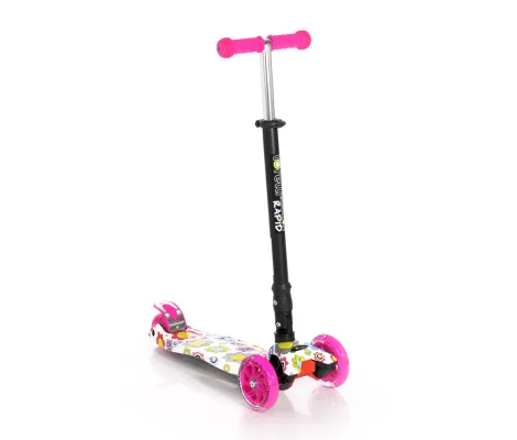 Πατίνι Scooter Lorelli Rapid αναδιπλούμενο με φωτιζόμενους τροχούς Pink Flowers | Παιδικά παιχνίδια στο Fatsules