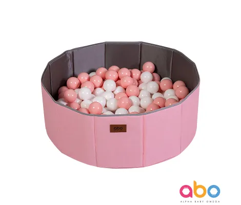 Αναδιπλούμενη πισίνα ABO με μπαλάκια ροζ- λευκά | Παιδικά παιχνίδια στο Fatsules