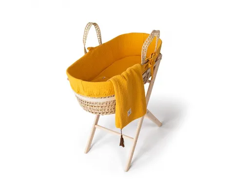 Καλαθούνα Funna Baby Marigold Mustard με ξύλινη βάση | Βρεφικό Δωμάτιο στο Fatsules