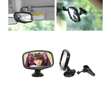 Καθρέφτης αυτοκινήτου Babywise Middle 2 in 1 baby Mirror – Black | Αξεσουάρ Καροτσιού στο Fatsules