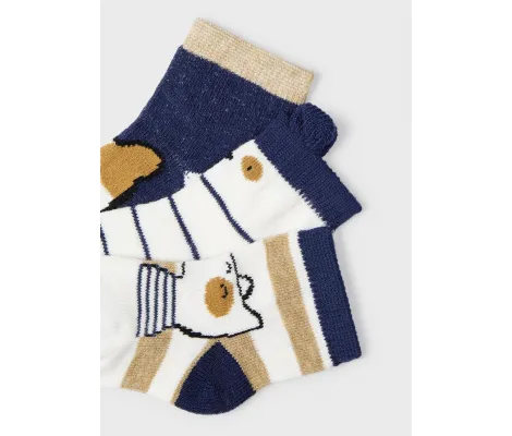 Mayoral Σετ 3 κάλτσες Μπλε σκούρο | Βρεφικά καπέλα - Βρεφικές κορδέλες - τσιμπιδάκια - Βρεφικές κάλτσες - καλσόν - σκουφάκια - γαντάκια για μωρά στο Fatsules