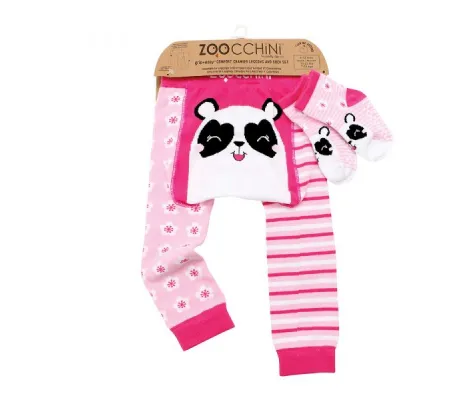 Σετ Zoocchini παντελόνι για μπουσούλημα και σετ καλτσάκια Panda | Παντελόνια στο Fatsules