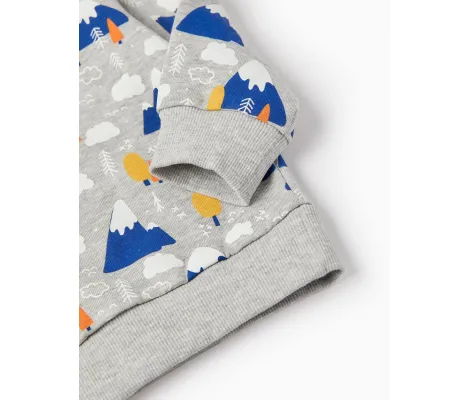 Zippy Μπλούζα φούτερ 'Mountains' Γκρι | Βρεφικά μπλουζάκια-πουλόβερ στο Fatsules