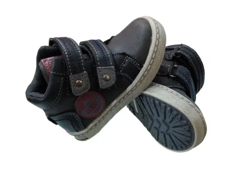 Μποτάκια με διπλό βέλκρο Γκρι σκούρο Oscal | Παιδικά Παπούτσια στο Fatsules