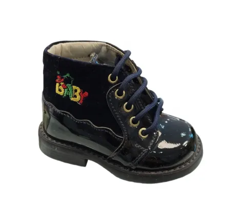 Δερμάτινα Μποτάκια Mαύρο Μπλε Dambo | Παιδικά Παπούτσια στο Fatsules
