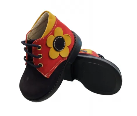 Δερμάτινα suede Μποτάκια Mαύρο Κόκκινο Dambo | Παιδικά Παπούτσια στο Fatsules
