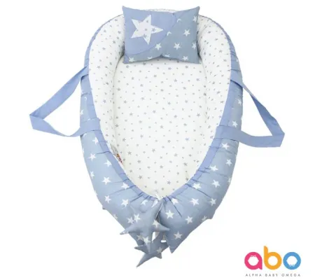 Φωλιά ύπνου ABO με μαξιλάρι Γαλάζιο με αστεράκια | Φωλιές στο Fatsules