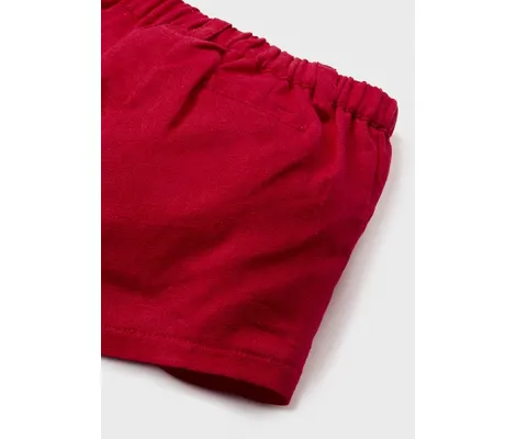 Mayoral Σετ παντελόνι κοντό πουκάμισο κόκκινο | Βρεφικά Σύνολα - Σετ - Σαλοπέτα στο Fatsules
