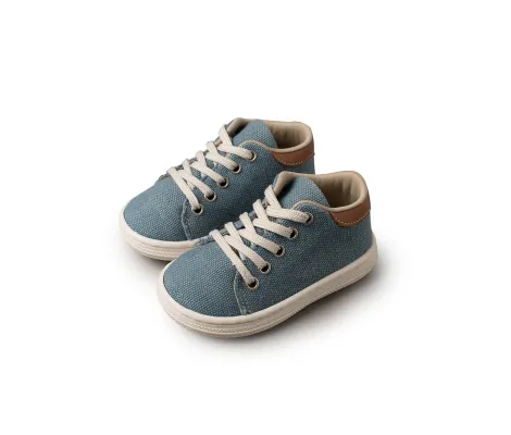 Υφασμάτινο δετό Sneaker Babywalker - Σιέλ | Παιδικά Παπούτσια στο Fatsules