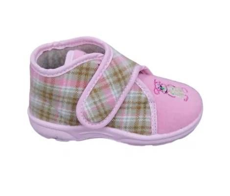 Παντοφλάκια Μποτάκια τσόχινα Ροζ καρό Formentini | Παιδικά Ρούχα - Παπούτσια στο Fatsules