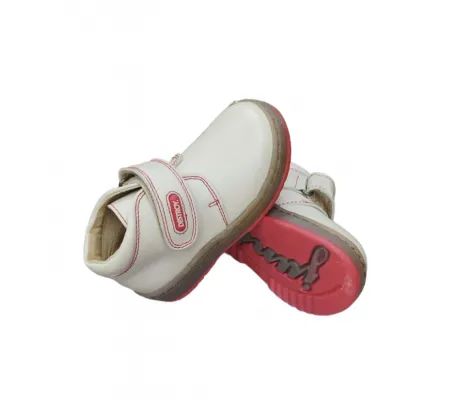 Δερμάτινα μποτάκια με βέλκρο Εκρού Destroy | Παιδικά Παπούτσια στο Fatsules