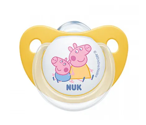 Πιπίλα Σιλικόνης NUK Trendline Peppa Pig 6-18 Μηνών Κίτρινo | Υγιεινή και Φροντίδα στο Fatsules