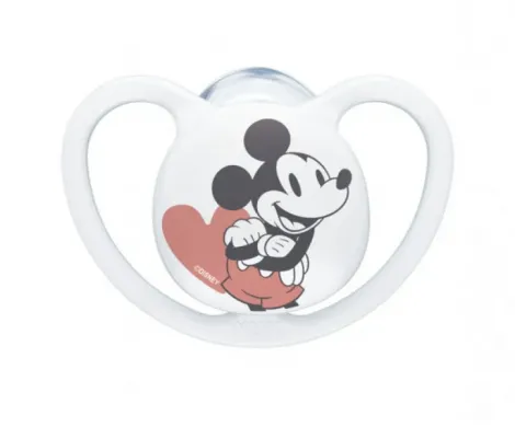 Πιπίλα Σιλικόνης NUK Space Disney Mickey 0-6 Μηνών Λευκό | Υγιεινή και Φροντίδα στο Fatsules
