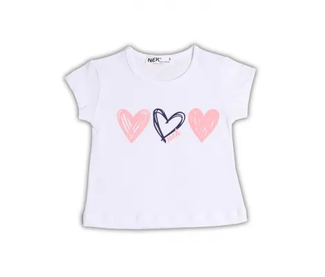 NEK Kids Wear Βρεφικό Σετ 3 τμχ ζακέτα,μπλούζα και κολάν 'Καρδιές' Λευκό Ροζ | Βρεφικά Σύνολα - Σετ - Σαλοπέτα στο Fatsules