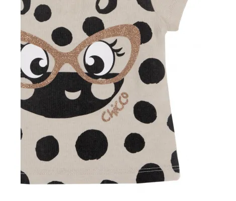 Chicco βρεφική μπλούζα κοντομάνικη Πουά Μπεζ | Βρεφικά μπλουζάκια-πουλόβερ στο Fatsules
