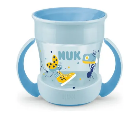 Nuk Mini Magic Cup Εκπαιδευτικό Ποτηράκι με Χείλος & Καπάκι 6m+ Γαλάζιο | Θερμός υγρών και παγουρίνα στο Fatsules