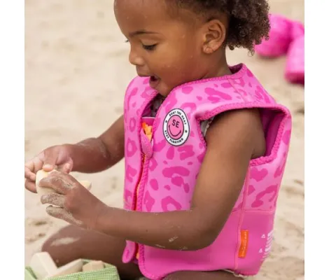 Swim Essentials: Σωσίβιο γιλέκο για παιδιά Pink Leopard με βάρος 18-30 κιλά | Σωσίβια στο Fatsules