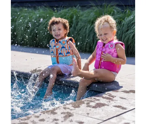 Swim Essentials: Σωσίβιο γιλέκο για παιδιά Pink Leopard με βάρος 18-30 κιλά | Σωσίβια στο Fatsules