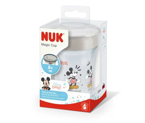 Nuk Mickey Mouse Magic Cup με Χείλος 230ml 8m+ Λευκό | Θερμός υγρών και παγουρίνα στο Fatsules