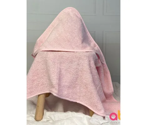 Μπουρνούζι-Κάπα Abo 75*75 cm Ροζ | Σετ πετσέτες - Μπουρνουζάκια στο Fatsules