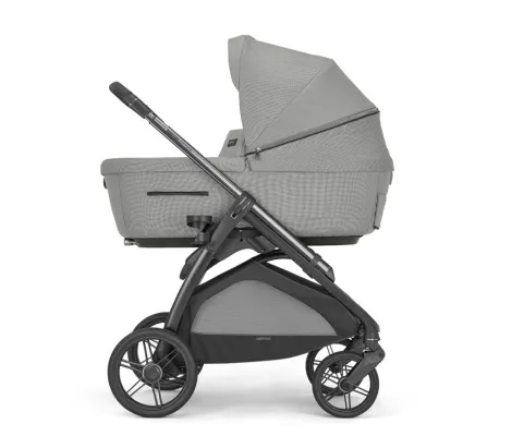Σύστημα μεταφοράς Aptica Quattro χρώμα Satin Grey με σκελετό Palladio Black και παιδικό κάθισμα αυτοκινήτου DARWIN INFANT RECLINE | Πολυκαρότσια 3 σε 1 στο Fatsules